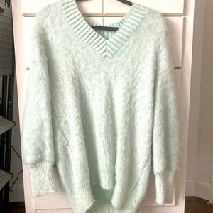 EXPRESS Mint Green Fuzzy Oversized Sweater